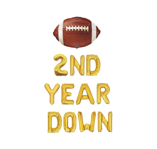 2nd Year Down Football Birthday Letter Balloon Kit