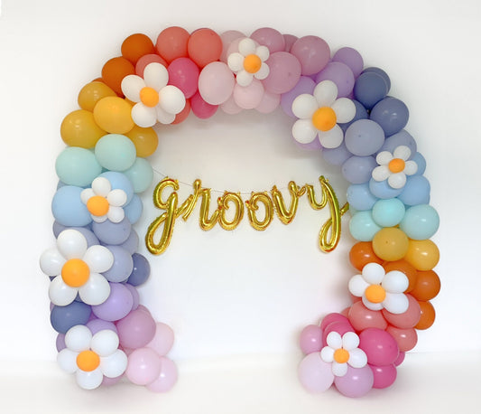 Boho Rainbow Groovy Balloon Garland Kit