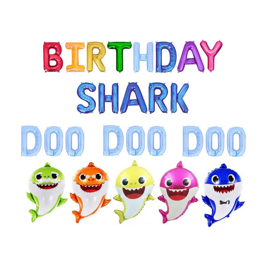 Birthday Shark Doo Doo Doo Shark Themed Birthday Letter Balloon Kit