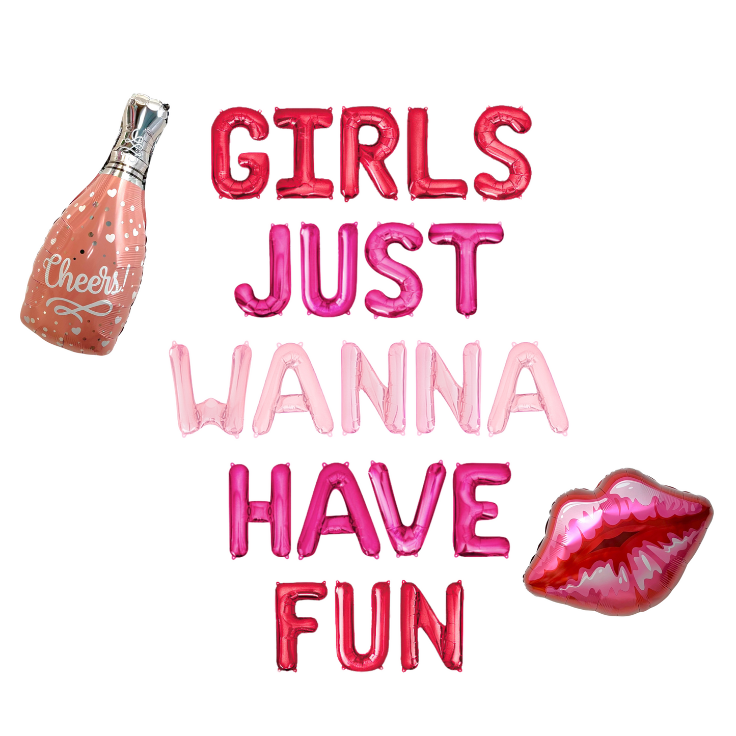 Girls Just Wanna Have Fun Letter Balloon Kit