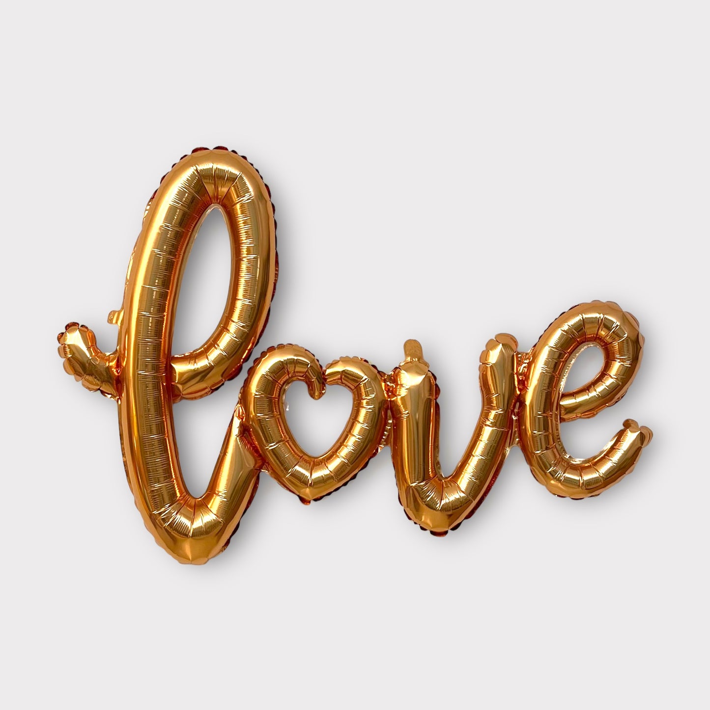 Gold Heart Love Script Balloon