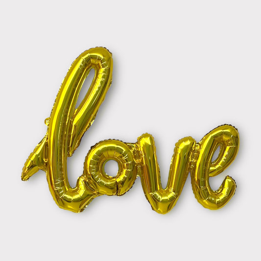 Gold Love Script Balloon