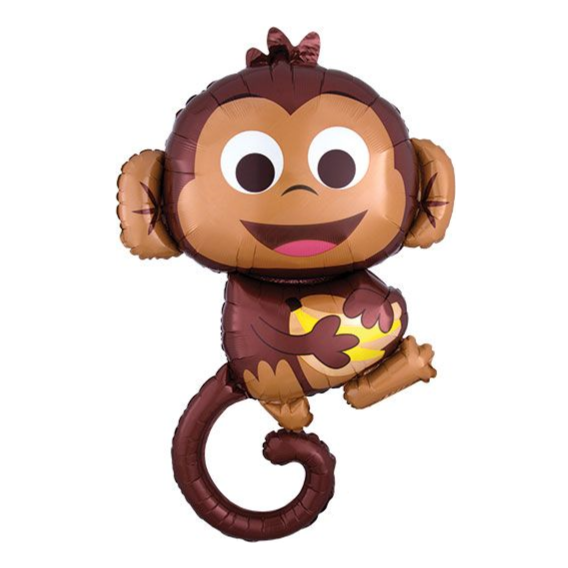 Happy Monkey With Banana Balloon