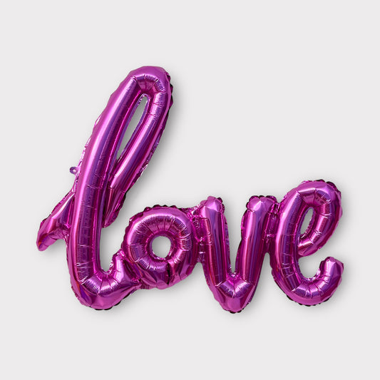 Hot Pink Love Script Balloon