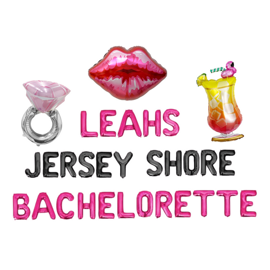 Custom Name Jersey Shore Bachelorette Letter Balloon Kit