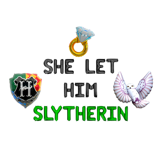 She Let Him Slytherin Letter Balloon Kit