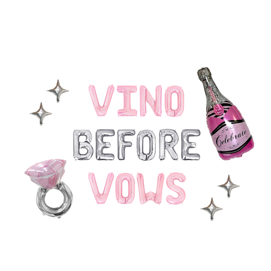 Vino Before Vows Letter Balloon Kit